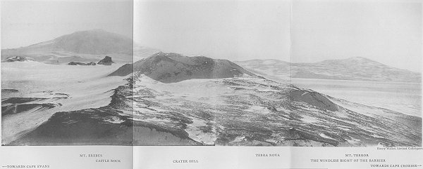 A panoramic view of Ross Island from Crater Hill downloaded from gutenberg